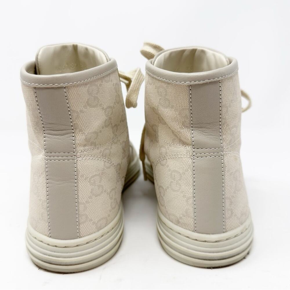 Gucci High Top GG Cap Toe Canvas Sneakers 38 - Picture 4 of 10